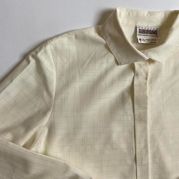 Vintage sheer creamy white blouse - Picture 3 of 7